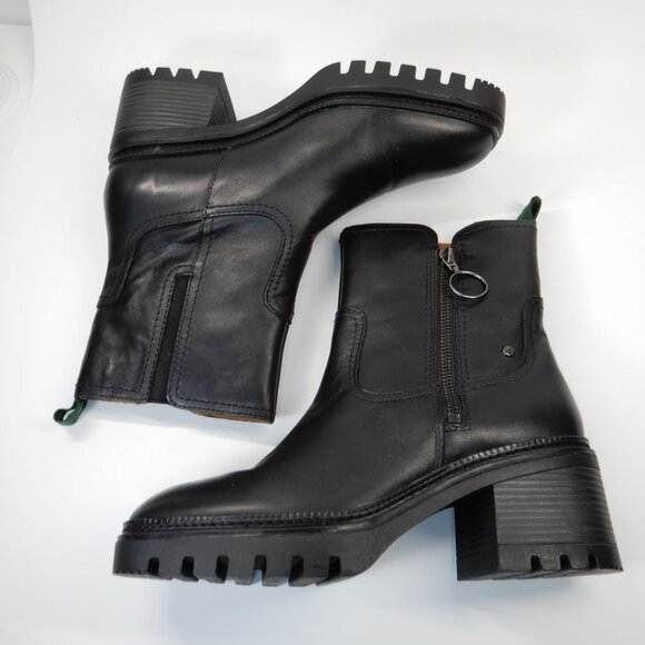 Pikolinos Valladolid Ankle Boots Size 38 7.5 8 Chunky Mid Heel Black Leather NEW - Picture 11 of 16